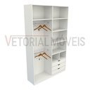 Ver imagem 5 de Armário Colmeia Cabideiro Duplo M8 100% Mdf Roupeiro Closet - Branco