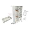 Armário Colmeia Cabideiro Duplo M8 100% Mdf Roupeiro Closet - Branco - 3