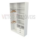 Ver imagem 4 de Armário Colmeia Cabideiro Duplo M8 100% Mdf Roupeiro Closet - Branco
