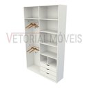 Ver imagem 4 de Armário Colmeia Cabideiro Duplo M8 100% Mdf Roupeiro Closet - Branco