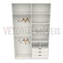 Ver imagem 2 de Armário Colmeia Cabideiro Duplo M8 100% Mdf Roupeiro Closet - Branco
