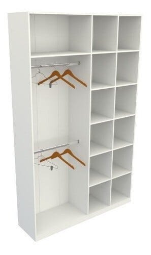 Armário Colmeia Cabideiro Duplo M9 100% Mdf Loja Closet - Branco - 2