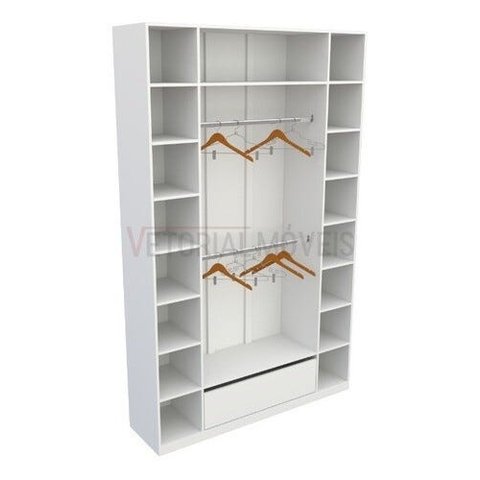 Armário Colmeia Cabideiro Gaveta M10 100% Mdf (closet Lojas) - Branco