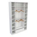 Ver imagem 1 de Armário Colmeia Cabideiro Gaveta M10 100% Mdf (closet Lojas) - Branco