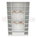 Ver imagem 3 de Armário Colmeia Cabideiro Gaveta M10 100% Mdf (closet Lojas) - Branco