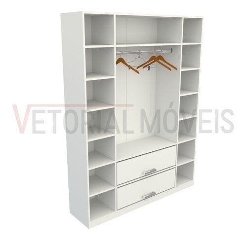 Armário Colmeia Cabideiro Gaveta M11 100% Mdf (closet Loja) - Branco - 3