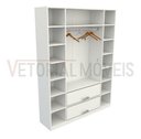 Ver imagem 3 de Armário Colmeia Cabideiro Gaveta M11 100% Mdf (closet Loja) - Branco
