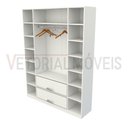 Ver imagem 5 de Armário Colmeia Cabideiro Gaveta M11 100% Mdf (closet Loja) - Branco