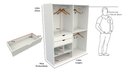 Ver imagem 1 de Armário Arara Gaveta Amanda M2 100% Mdf (closet / Gaveta) - Branco