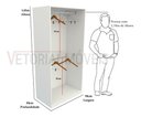 Ver imagem 2 de Armário Arara Dupla M5 100% Mdf (closet Lojas Organizador) - Branco