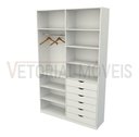 Ver imagem 6 de Armário Arara Gaveta Verônica M7 100% Mdf Closet Roupeiro - Branco