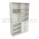 Ver imagem 3 de Armário Arara Gaveta Verônica M7 100% Mdf Closet Roupeiro - Branco
