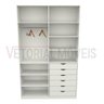Armário Arara Gaveta Verônica M7 100% Mdf Closet Roupeiro - Branco - 5