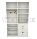 Ver imagem 5 de Armário Arara Gaveta Verônica M7 100% Mdf Closet Roupeiro - Branco