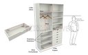 Ver imagem 2 de Armário Arara Gaveta Verônica M7 100% Mdf Closet Roupeiro - Branco