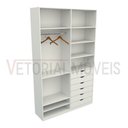 Ver imagem 4 de Armário Arara Gaveta Verônica M7 100% Mdf Closet Roupeiro - Branco