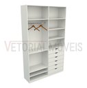 Ver imagem 4 de Armário Arara Gaveta Verônica M7 100% Mdf Closet Roupeiro - Branco