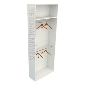 Armário Arara Dupla M8 100% Mdf (closet Lojas Organizador) - Branco