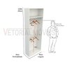 Armário Arara Dupla M8 100% Mdf (closet Lojas Organizador) - Branco - 2