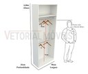 Ver imagem 2 de Armário Arara Dupla M8 100% Mdf (closet Lojas Organizador) - Branco
