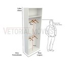 Ver imagem 2 de Armário Arara Dupla M8 100% Mdf (closet Lojas Organizador) - Branco