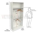 Ver imagem 2 de Armário Arara Dupla M10 100% Mdf (closet Lojas Organizador) - Branco