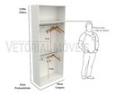 Ver imagem 2 de Armário Arara Dupla M12 100% Mdf (closet Lojas Organizador) - Branco