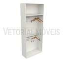 Ver imagem 4 de Armário Arara Dupla M12 100% Mdf (closet Lojas Organizador) - Branco