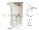 Ver imagem 3 de Armário Arara Dupla M14 100% Mdf (closet Lojas Organizador) Anúncio com variação - Branco