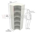Ver imagem 2 de Armário Prateleira De Canto M3 100% Mdf (closet / Expositor) - Branco
