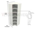 Ver imagem 2 de Armário Prateleira De Canto M6 100% Mdf (closet Expositor) - Branco