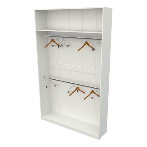 Armário Arara Dupla M16 100%mdf Closet Cabideiro Loja - Branco