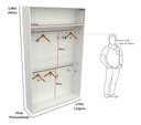 Ver imagem 2 de Armário Arara Dupla M16 100%mdf Closet Cabideiro Loja - Branco