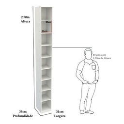 Armário Colmeia Eloisa M7 100% Mdf (closet Lojas Expositor) - Branco - 1