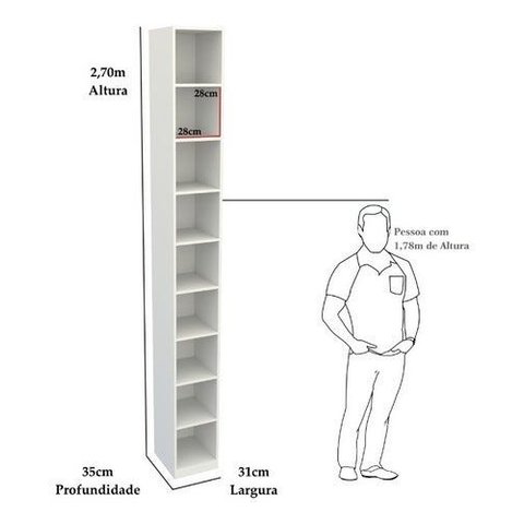 Armário Colmeia Eloisa M7 100% Mdf (closet Lojas Expositor) - Branco