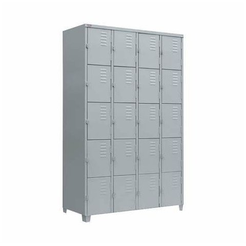 Armário Roupeiro de Aço Vestiário Academia 20 Portas Locker Cinza