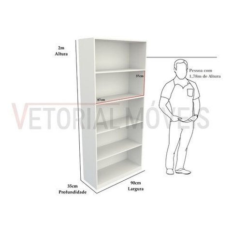 Guarda Roupa Closet Solteiro  Prateleira Multiuso M10 100% Mdf ( Vitrine / Closet) - Branco
