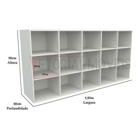 Armário Colmeia Horizontal M3 100%mdf Estante Prateleira - Branco