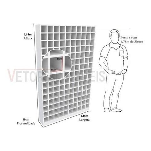 Armário Colmeia 100%mdf M3 (organizador Estante, Prateleira) - Branco