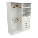 Ver imagem 3 de Armário Arara Gaveta Brenda M2 100% Mdf Quarto Sapato Roupa - Branco