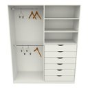 Ver imagem 4 de Armário Arara Gaveta Brenda M2 100% Mdf Quarto Sapato Roupa - Branco