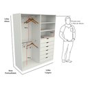 Ver imagem 1 de Armário Arara Gaveta Brenda M2 100% Mdf Quarto Sapato Roupa - Branco