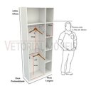 Ver imagem 2 de Armário Cabideiro Juliana M6 100% Mdf (closet / Expositor) - Branco