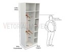 Ver imagem 2 de Armário Cabideiro Juliana M5 100% Mdf (closet / Expositor) - Branco