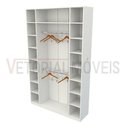 Ver imagem 4 de Armário Colmeia Cabideiro Livia M5 100% Mdf (closet Loja) - Branco