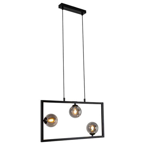 Pendente Balanço 30cm para 3x G9 Tr003 Bella Preto E Fumê St2356