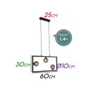Ver imagem 2 de Pendente Balanço 30cm para 3x G9 Tr003 Bella Preto E Fumê St2356