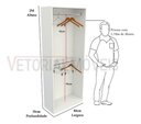 Ver imagem 2 de Armário Arara Dupla M7 100% Mdf (closet Lojas Organizador) - Branco