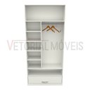 Ver imagem 4 de Armário Colmeia Cabideiro Lorena M2 100% Mdf (closet Gaveta) - Branco