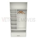 Ver imagem 4 de Armário Colmeia Cabideiro Lorena M2 100% Mdf (closet Gaveta) - Branco